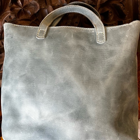 Portland Leather Aqua Medium Crossbody Zip Bag/Tote/Purse - Picture 2 of 5